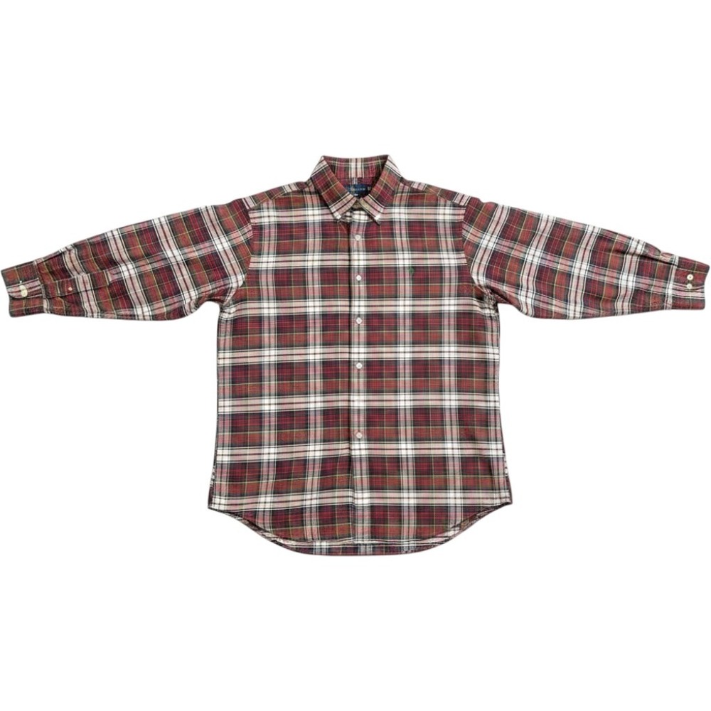 Polo Ralph Lauren XL Red Plaid Green Pony Holiday Long Sleeve Button Down Shirt